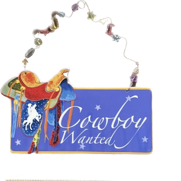 Cowboy wanted ceramic hanging - Picture 1 of 5